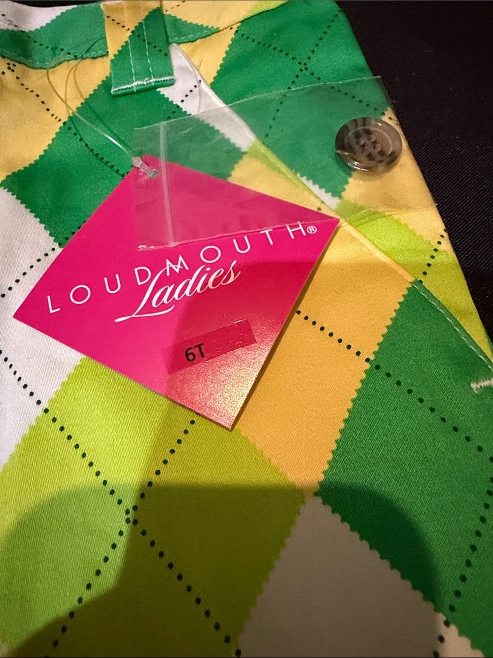 Loudmouth Green, Yellow and White Argyle Kids Pajama Bottoms